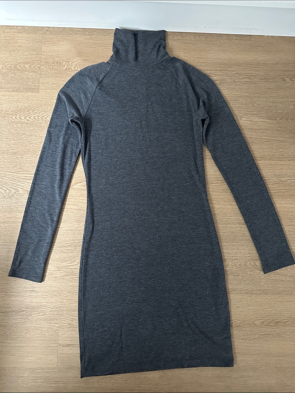 Forever 21 Charcoal Grey Turtleneck Long Sleeve Bodycon Dress